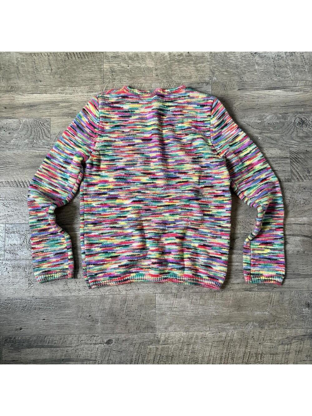 Vintage Colorful Knit Sweater Rainbow Women’s Small NWOT